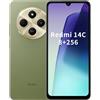 Xiaomi Redmi 14C Smartphone, 8+256 GB, processore G81-Ultra 2,0 GHz, display 6,88 pollici, doppia fotocamera AI 50 MP, batteria 5160 mAh, ricarica rapida 18 W, verde