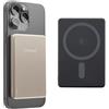 Intenso MW5000 Power Bank Magnetico 5000mAh - MagSafe, Wireless Charging 15W, USB-C PD 20W, Piatto & Compatto - Testato in Germania - Champagne