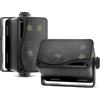 Pyle Sistema di Altoparlanti Mini a 3 Vie, Casse Audio Impermeabili da 200 Watt, Speaker Uso Interno ed Esterno, Casa, Barca, Piscina, Nero
