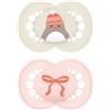 Mam Winter Edition Original Succhietto in Silicone 2-6 Mesi colori Beige e Rosa, 2 succhietti
