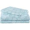 Comfort Spaces Comfort spazi - Lenzuolo di flanella di cotone Set, Snowflake Blue, Completo