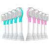 Feihead Set di 10 testine di ricambio per bambini, compatibili con Philips Sonicare Kids, spazzolino elettrico, testina morbida, per bambini dai 3 ai 7 anni, per ragazzi e ragazze, 5 blu + 5 rosa