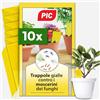 PIC Trappola Moscerini - 10x Trappola per Moscerini in Casa, acchiappa cimici efficace contro i moscerini piante, Carta Moschicida Gialla a Doppia Faccia contro Sciaridi - Funziona fino a 6 mesi