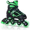 Nattork Pattini in linea per ragazzi, 4 taglie in linea per bambini con ruota luminosa, regolabili, per ragazzi e ragazze, Rollerblade per bambini piccoli (verde, Large 37-41 EU)