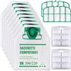 Gudotra 10 Sacchetti Aspirapolvere per Folletto VK200 VK220 VK220S FP200 FP220 con 2 Filtri Motore