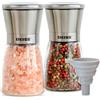 Deiss Set Deiss PRO Macina Sale e Pepe con Imbuto - Macinino per Sale e Pepe con Rotore in Ceramica Regolabile - Saliere e Pepiere in Acciaio Inox - Set Sale e Pepe, Pepe Nero