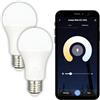 Konyks Lampadina connessa - Smartbulb Antalya White E27 - WiFi a LED + Bluetooth 780 lumen, 9 W, Bianco regolabile, compatibile con Alexa o Google Home, Dual Pack