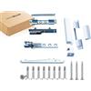 Ante bellum Si Aubi Siegenia - Kit di riparazione per cuscinetti angolari in plastica e legno EW001, EB005, LL330 con materiale di fissaggio Ante Bellum® (superiore e inferiore)