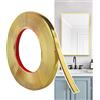 Hengrongshen Modanatura Adesiva per Pareti Oro Opaco (12M x 1cm) Facile da Tagliare e Incollare, Strisce Decorative Flessibili in PVC per Cornici, Specchi, Soffitti, Pavimenti, Armadi, Piastrelle