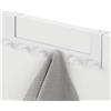 Navaris Gancio Appendiabiti Porta Bagno Cucina - 6x Ganci Appendi Abiti Acciaio Inox 39 x 11 x 4,5 cm - Attaccapanni Metallo - Attacca Panni Pensile Bianco