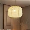 Methedeeco Paralume a sospensione, realizzato a mano, paralume in lino e bambù, adatto per una decorazione minimalista in ristoranti, camere da letto