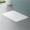 Mai & Mai Piatto Doccia 70x100 cm, Spessore 3cm, Piatto Doccia Rettangolare Ultrasottile in Resina Effetto Pietra, Antiscivolo Indistruttibile, per Box Doccia, Bianco, Geoma07
