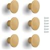 Poliplast - Set da 6 Pomelli, Design a cerchio, per Cucina, Armadio e Cassetti, per Bambini, Verniciato a mano, Colore Oro satinato, Art. 22