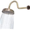 Tissting Soffione Doccia Bronzo Rotondo da Bagno, Soffione Doccia a Pioggia Superiore Vintage da 7,9 Pollici Bagno Doccia a Pioggia in Rame Spruzzatore con Uscita Acqua in Silicone(Abito Verde Bronzo)