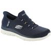 Skechers Hands Free Slip-ins Summits Classy Night, Scarpe da Ginnastica Donna, Navy Mesh/Silver Trim, 39.5 EU