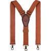 TOURBN Tourbon - Bretelle da uomo in cotone e pelle, resistenti, regolabili, a forma di Y, 3,8 cm di larghezza