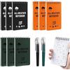 Mfqire Taccuino Tascabile Impermeabile A7 con Penna, Mini Blocco Note a Spirale con Righello, Block Notes Piccoli per Registrazione Attività All'aperto, Quaderni e Diario di Viaggio, Scuola e Ufficio (9+1)