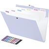 FRETONBA Raccoglitore Documenti con 8 Tasche, Cartelline Portadocumenti A4 Design Dell'etichetta, Porta Documenti Design dei Pulsanti, Portadocumenti Plastica, Divisori Raccoglitori ad Anelli, Viola