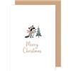 Edition Seidel Premium biglietto di auguri di Natale con busta. Biglietto di auguri biglietto di Natale inglese per donna e uomo, stile retrò, Merry Christmas Xmas, procione (W1068 SW025)