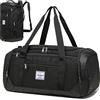 Laripwit Borsone da Viaggio da Uomo Donna 40L Medio Borsa Palestra Sportivo con Porta Scarpe Week-end Pernottamento per Viaggi, Campeggio - Sport Duffel Bag, Nero