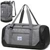 Laripwit Borsone da Viaggio da Uomo Donna 40L Medio Borsa Palestra Sportivo con Porta Scarpe Week-end Pernottamento per Viaggi, Campeggio - Sport Duffel Bag, Grigio