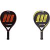 MAS Padel RIVAL 100, Racchetta da Padel, Arancione/Ardesia & KONTROL 50, Racchetta da Padel, Giallo/Ardesia, Rivestimento 50% in Fibra di Carbonio, Custodia Inclusa