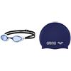 ARENA Gafas Airspeed, Occhiali Da Nuoto Unisex Adulto, Multicolore (Blue-White), Taglia unica & Classic Silicone, Cuffia Unisex Adulto, Blu (Denim/Silver), Taglia Unica