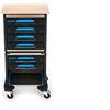 GEDORE Carrello Portautensili Vuoto WorkMo B2, Carrello da Officina Vuoto con 6 Cassetti e Piano in Legno, Plastica e Alluminio, Carrello Portautensili 1110 WMW-2