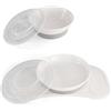 Twistshake Set Di Stoviglie Per Bambini Mini + Ciotole | Piatto Aspirante + Tovaglietta (31x17cm) + Ciotole | Senza BPA | Piatto Per L'addestramento Alla Pappa | Bianco