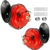 CDDCWZ Confezione da 2 clacson ad aria compressa da 300 dB, clacson elettrico a lumaca da 12 V, clacson ad aria compressa impermeabile universale per auto, camion, moto, barca (rosso)