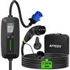 AFYEEV Cavo di ricarica tipo 2 con spina CEE 6 m [7,2 kW 6-32 A 1 fase], cavo di ricarica auto elettrica tipo 2 Schuko, corrente regolabile 6/8/10/13/16/20/24/32A, caricatore EV per IEC 62196-2