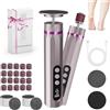 Bostar Rimozione calli elettrico a 9 velocità, 2 in 1 professionale per la cura dei piedi per la cura delle unghie, pedicure set con 2 nanometri/40 cuscinetti di ricambio (Oro rosa)