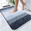 OLANLY Tappeto da bagno 61 x 40 cm, tappeto da bagno in microfibra extra morbido e assorbente, retro in gomma, ad asciugatura rapida, lavabile in lavatrice, per pavimento del bagno, vasca e doccia