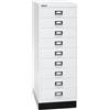 Bisley MultiDrawer, Serie 39 con Base, DIN A3, 9 cassetti, Metallo, 696, Bianco Traffico, 43,2 x 34,9 x 94 cm