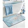 DEXI Tappeto da bagno assorbente antiscivolo ad asciugatura rapida in marmo, per lavandino, doccia, pavimento, WC, piccolo, 40,6 x 61 cm, blu