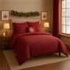 INTRECCI Parure Copripiumino Natalizio Tartan Scozzese Rosso Singolo, Set Sacco Piumino e Federe in Puro Cotone Fantasia di Natale Tartan Parure Letto 1 Piazza