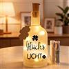 Seasboes Luce per bottiglia a LED con scritta in lingua tedesca Glücklicht, bottiglia decorativa, bottiglia decorativa con tappo di sughero, regalo di compleanno per donne, fidanzate, Natale (luce della