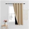 PONY DANCE Tenda Oscurante ad Anelli Tende per Cameretta Bambini 100% Tende Oscuranti Tende Termiche Isolanti per Interni Tende Salotto Moderne 1 Pezzo 140x160 CM, Beige