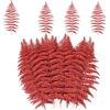 MWOOT 16 Pezzi Foglie di Natale Artificiale Glitterate, Finti Foglie Tropicali Natalizio, Rami di Piante Rosso per Fai Da Te Ghirlanda Albero di Natale Bouquet di Nozze Casa Giardino Decorazione