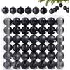 Winwild 42 Pezzi Piccole Palline di Natale Nere - 6 Design Diversi in Plastica 3CM Mini Decorazioni per Albero di Natale