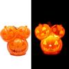 Leonshco 2 pezzi di Halloween decorazione zucca, 3 teste mutate Halloween zucca luce LED luce bianca calda, possono essere utilizzate per appendere, possono essere decorate con tavolo da pranzo, feste
