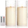 JVURICE Candele LED impermeabili, 22,5 cm, confezione da 2 candele senza fiamma con telecomando e timer, candele esterne a batteria, adatte per veranda, giardino, tavolo da pranzo, soggiorno, camino