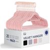 Blumtal Grucce Appendiabiti in Velluto, Grucce Vellutate, Grucce Salvaspazio nell'Armadio, Appendini Salvaspazio con Gancio Rotante 360°, Stampelle Armadio per Pantaloni,Oro Rosa - Rosa, 20 Pezzi