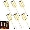 Yegookay Set di 6 candelabri dorati con spina, portacandele in metallo, vintage, per comunione, in legno di radice, decorazione in tessuto, per unghie, per battesimo, per fai da te (oro, cilindro)