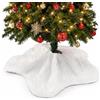 AuFiiy Tappeto per Albero di Natale 90cm Bianco a Forma di Stella, Gonna Copri Base Albero di Natale Morbida e Riutilizzabile, Facile da Pulire, Decorazione Natalizia per Casa e Soggiorno