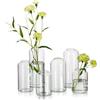 Hewory Vasi alti per fiori: 6 piccoli vasi cilindrici singoli per la decorazione della tavola - Piccolo vaso di vetro trasparente per decorazioni di nozze, baby shower, decorazione della casa e feste