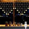 AdalyRoma Natale Fiocco Di Neve Tendenza Luminosa 104 LED 2X1M USB Luci Natalizie 3m Cavo Di Prolungamento Bianco Caldo Illuminazione Natalizia Interno Esterno Per Balcone Terrazza Matrimonio Festa Camera