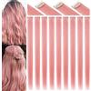 MOSCSMDY 10 extension per capelli con clip in colori per adulti, colori assortiti (rosa fumo)