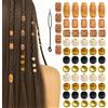 TUKEVA 60 Pcs Perline a Tubo per Capelli Accessori Anelli a spirale Dreadlocks perline a tubo accessori per trecce per fai da te Capelli e Trecce Capelli (Multicolore)