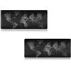Tech Stor3 - 2 tappetini XL Mappa del Mondo Speed Gaming Mouse Pad, 60 x 30 cm, World Map con Base Antiscivolo, Aderente e Liscio, Adatta ad Ogni Mouse, Tastiera e Laptop